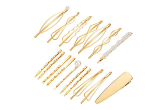 17 Pieces Gold Hair Clip Geometric Hair Pins